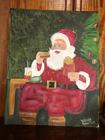 Santa eating McDonalds