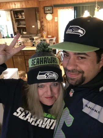 My son  Anthony and I big Seattle Seahawk fans