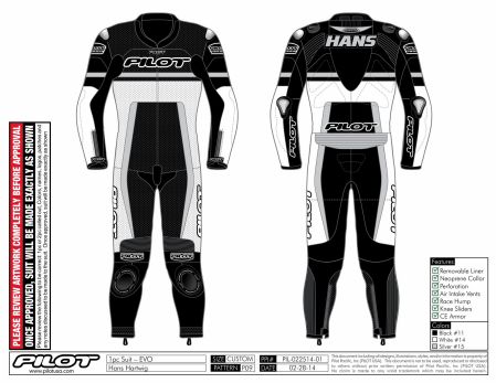 2014 PILOT Full Custom Motorcycle Racing Suit