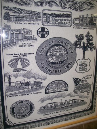 Tapestry of various landmarks in Barstow.