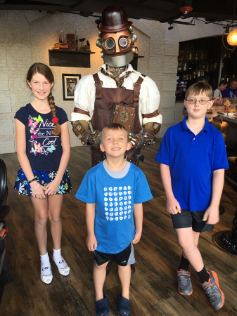 Grandkids at  Toothsome Chocolate Emporium 