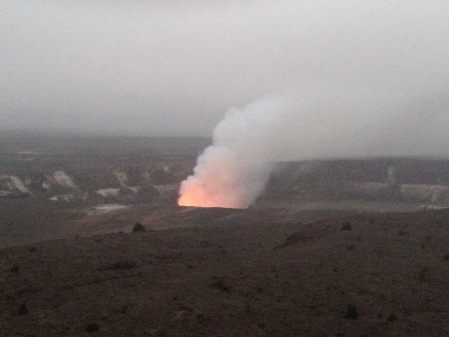 evening view of Kilauea crater