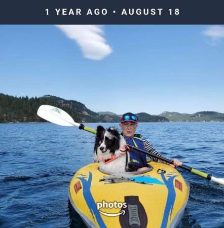 Blue Bandit kayaking w/me Glacier NP