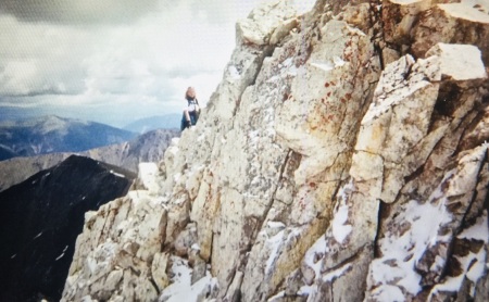 Climbing to Torres Peak, 14.167 feet high.