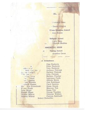St. Pius Graduation Program 6/10/1962