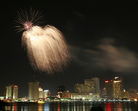 fireworks over new orleans