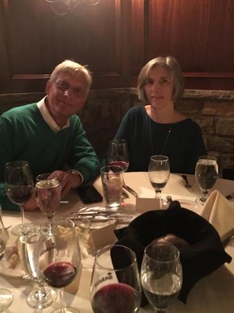  Dining in the wine cellar at Stokesay 