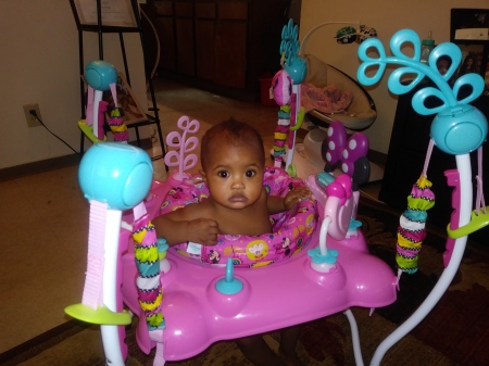 Niah in her bouncy walker