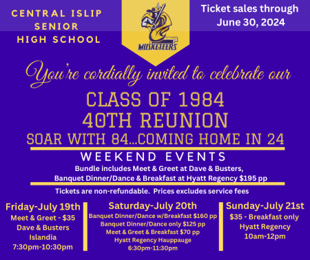 CIHS 1984 40th Class Reunion 