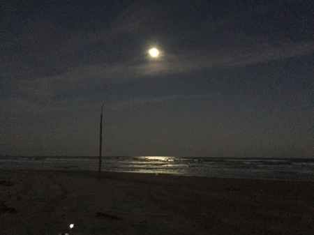 Moonrise at camp - Padre Island Nat'l Seashore