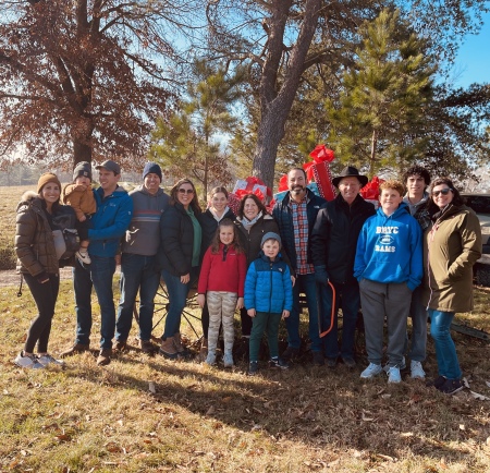 Christmas tree hunting with entire family!