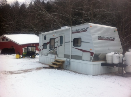 trailer all set up for the winter.