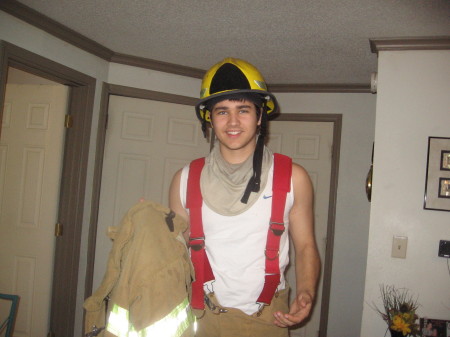 Handsome Grandson doing Firefighting training