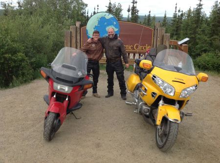 At the Arctic Circle July 2017 with son Jack.