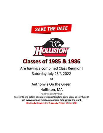 Holliston High School 35th  Reunion