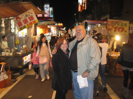 Marcia and Herm, Keelung night market, Taiwan