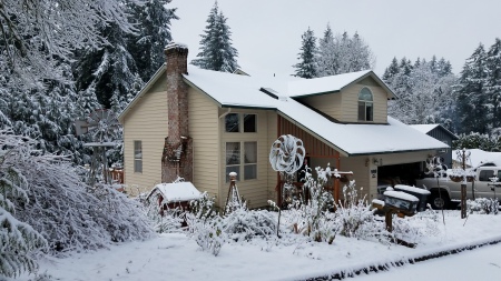 Our house after light snowfall