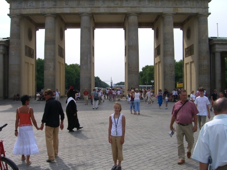 Brandenburg Gate with my younger daughter 