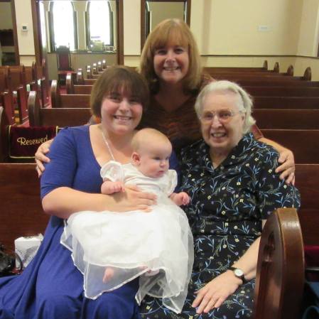 Four generations at Abby's Baptism