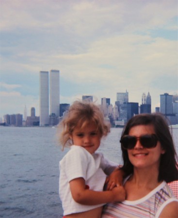 Jeanene and Lisa with World Trade Center 