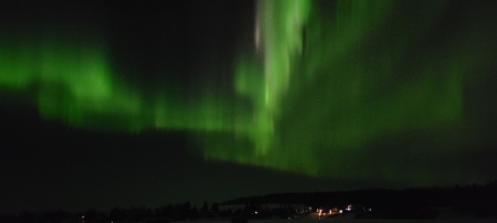 Northern lights across the lake