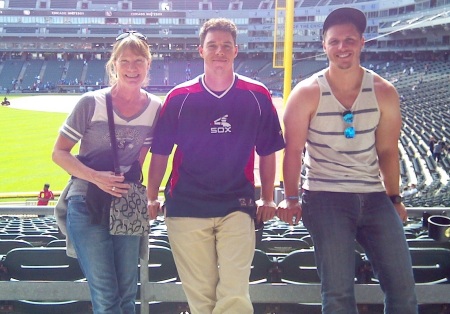 Me , my sons Scott & Thommy at Sox game!