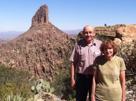 Len & Edith at Weaver's Needle, Peralta Trail