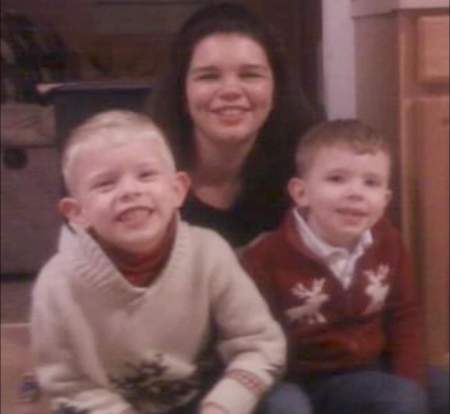 Oldest daughter Crystal with grandsons Mason a