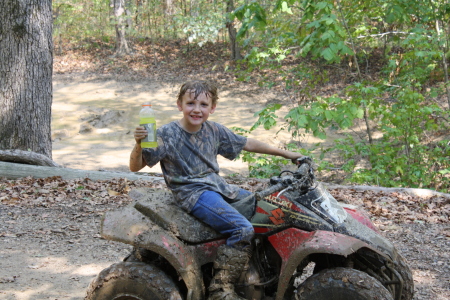 Son Evan and his ATV 2014