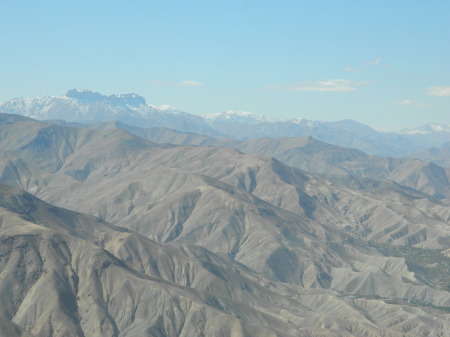 Flying above the mountains in Afghanistan.