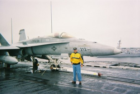 Al and F-18 Hornet on the JFK