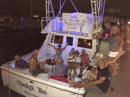 A party on our boat at Herrington Harbor. 