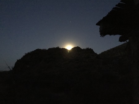 Moonrise at camp (Big Bend)