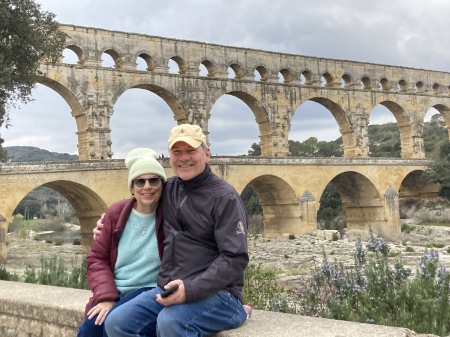 Joe and I at the Pont du Gard Roman Aqueduct 