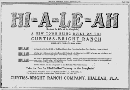 FEB 1, 1921: HIALEAH WAS BORN