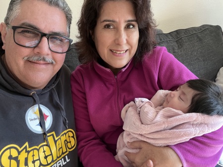 With our granddaughter Penelope 