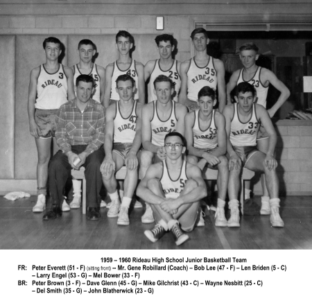 1959/60 Rideau High School Junior Basketball