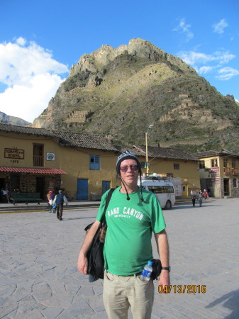 American tourist in Aguas Caliente, Peru