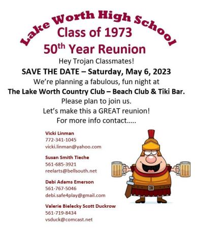 Lake Worth High School - Class of 1973 50th Reunion