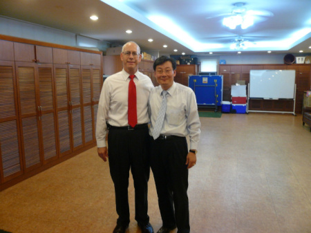 Me and my friend while preaching in Korea