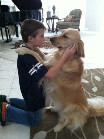 Our son Evan and his dog Rowdy