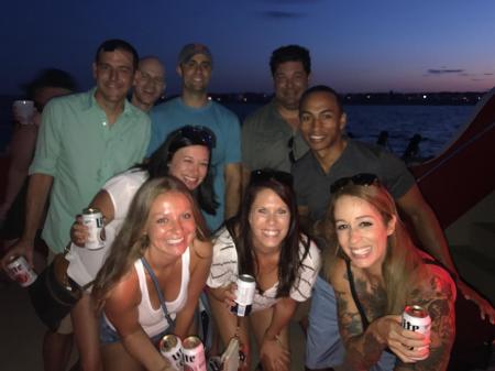 Friends on a boat in Virginia Beach 
