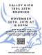 Valley High School Reunion reunion event on Nov 30, 2019 image