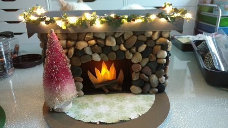 My handmade fireplace made from an upcycled bo