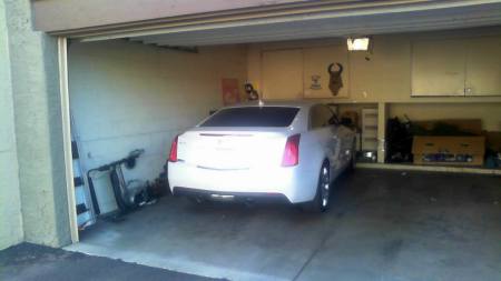 Cadillac stays in da apt garage a lot