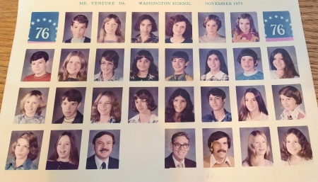 Michelle Emrick's album, Washington Elementary 1975, Joe Ventura's class