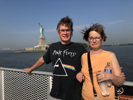 Windy day at the statue of liberty