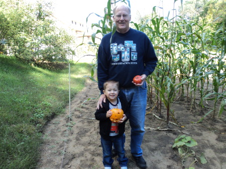 Grampa Bill and Joshua at Harvest Time