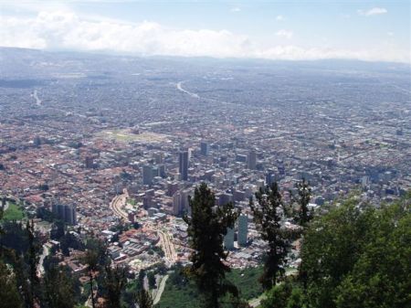 On mountain overlooking Bogota