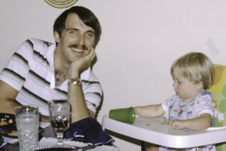 1977, with son